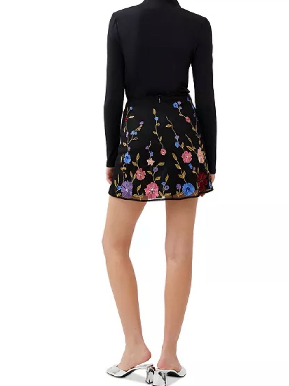 French Connection Embroidered Mesh Mini Skirt - Picture 2 of 3